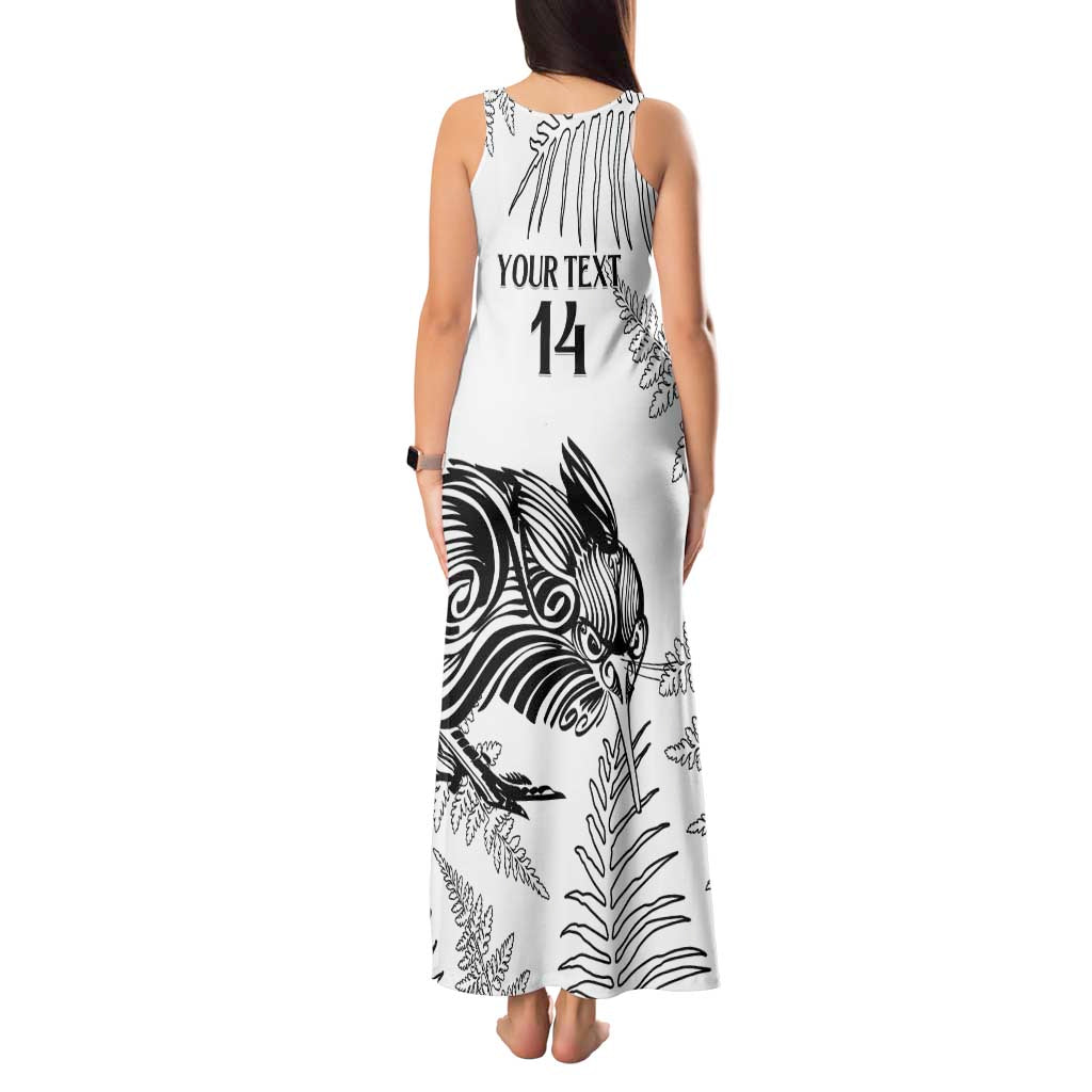 Custom New Zealand Kiwi Football Tank Maxi Dress Aotearoa Silver Fern LT14 - Polynesian Pride