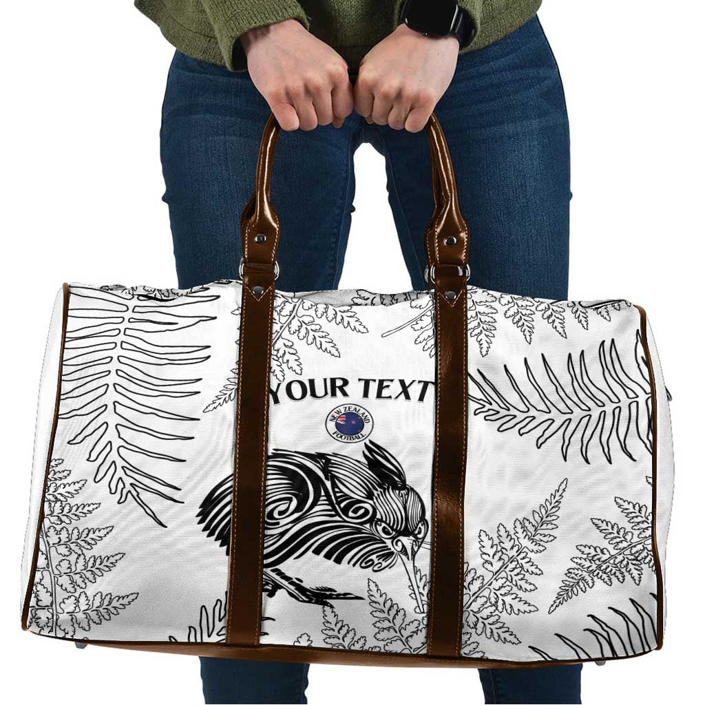 Custom New Zealand Kiwi Football Travel Bag Aotearoa Silver Fern LT14 White - Polynesian Pride