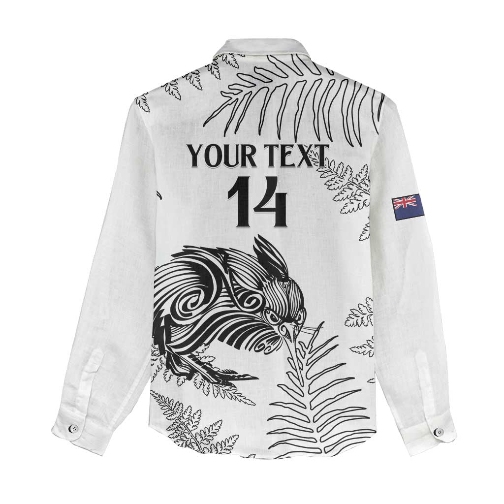 Custom New Zealand Kiwi Football Women Casual Shirt Aotearoa Silver Fern