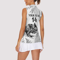 Custom New Zealand Kiwi Football Women Sleeveless Polo Shirt Aotearoa Silver Fern LT14 - Polynesian Pride