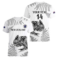 Custom New Zealand Kiwi Football Women V-Neck T-Shirt Aotearoa Silver Fern LT14 - Polynesian Pride