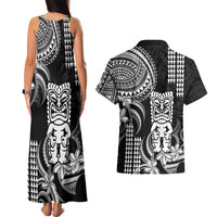 Hawaii Ku God Couples Matching Tank Maxi Dress and Hawaiian Shirt Kakau Mix Polynesian Tattoo LT14 - Polynesian Pride