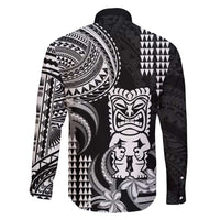 Hawaii Ku God Family Matching Long Sleeve Bodycon Dress and Hawaiian Shirt Kakau Mix Polynesian Tattoo LT14 - Polynesian Pride