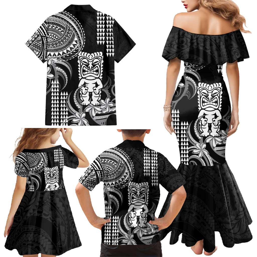 Hawaii Ku God Family Matching Mermaid Dress and Hawaiian Shirt Kakau Mix Polynesian Tattoo LT14 - Polynesian Pride
