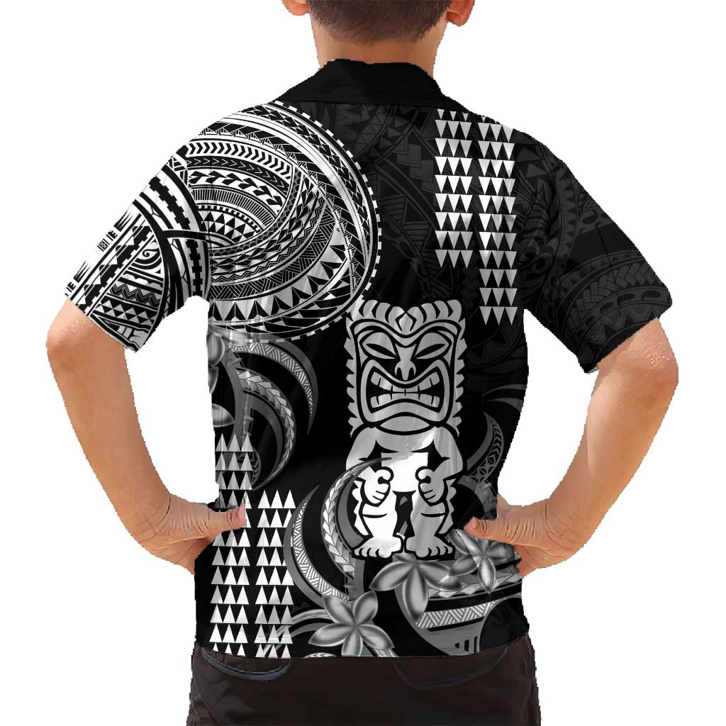 Hawaii Ku God Family Matching Off Shoulder Short Dress and Hawaiian Shirt Kakau Mix Polynesian Tattoo LT14 - Polynesian Pride