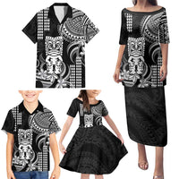 Hawaii Ku God Family Matching Puletasi and Hawaiian Shirt Kakau Mix Polynesian Tattoo LT14 - Polynesian Pride