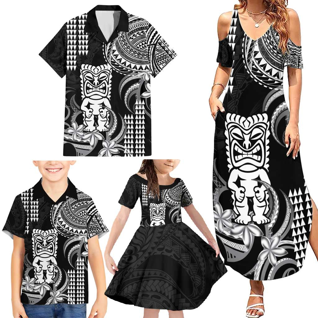 Hawaii Ku God Family Matching Summer Maxi Dress and Hawaiian Shirt Kakau Mix Polynesian Tattoo LT14 - Polynesian Pride