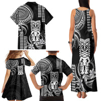 Hawaii Ku God Family Matching Tank Maxi Dress and Hawaiian Shirt Kakau Mix Polynesian Tattoo LT14 - Polynesian Pride