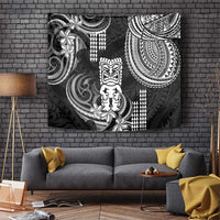 Hawaii Ku God Tapestry Kakau Mix Polynesian Tattoo LT14 Black - Polynesian Pride