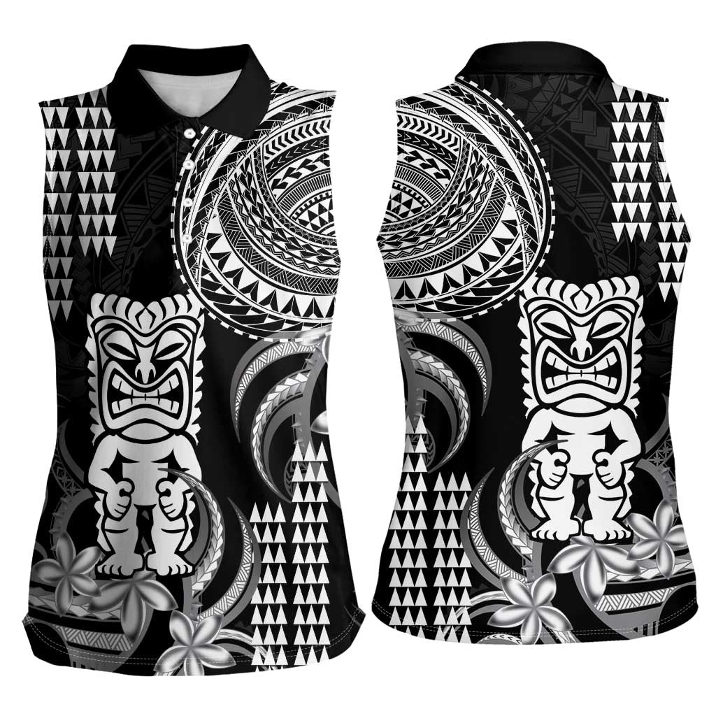 Hawaii Ku God Women Sleeveless Polo Shirt Kakau Mix Polynesian Tattoo LT14 - Polynesian Pride