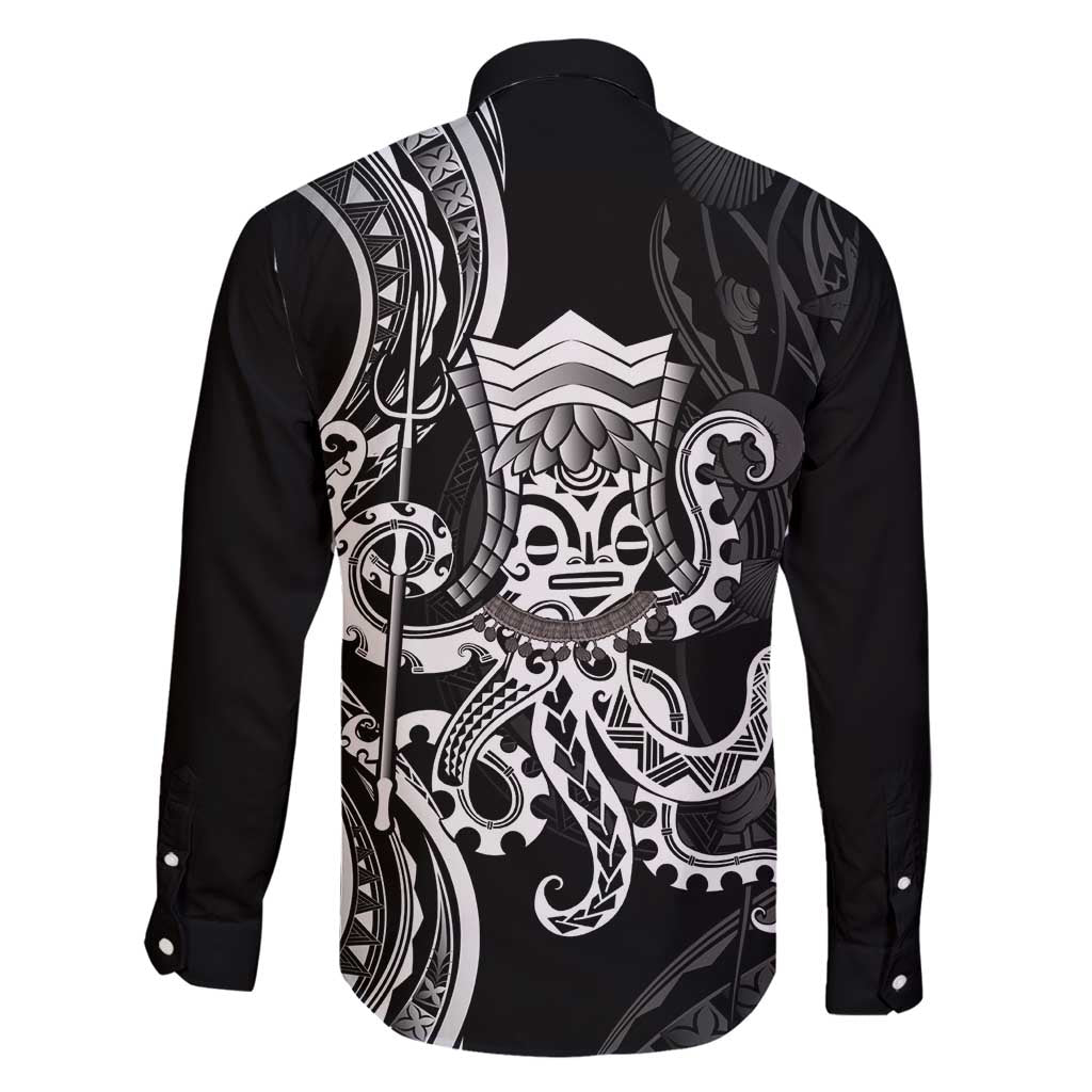 Black Hawaii Kanaloa God Family Matching Mermaid Dress and Hawaiian Shirt Hawaiian Octopus LT14 - Polynesian Pride