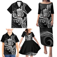 Black Hawaii Kanaloa God Family Matching Puletasi and Hawaiian Shirt Hawaiian Octopus LT14 - Polynesian Pride