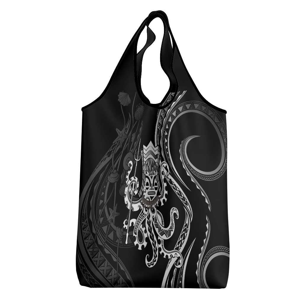 Black Hawaii Kanaloa God Grocery Bag Hawaiian Octopus LT14 - Polynesian Pride