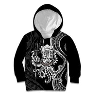Black Hawaii Kanaloa God Kid Hoodie Hawaiian Octopus LT14 Hoodie Black - Polynesian Pride
