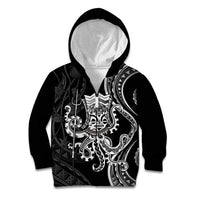 Black Hawaii Kanaloa God Kid Hoodie Hawaiian Octopus LT14 Zip Hoodie Black - Polynesian Pride