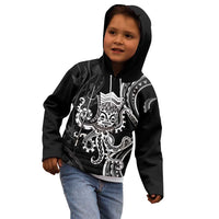 Black Hawaii Kanaloa God Kid Hoodie Hawaiian Octopus LT14 - Polynesian Pride