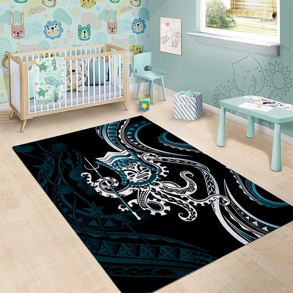 Turquoise Hawaii Kanaloa God Area Rug Hawaiian Octopus LT14 - Polynesian Pride