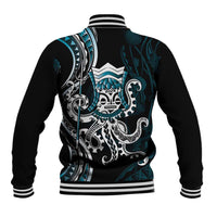 Turquoise Hawaii Kanaloa God Baseball Jacket Hawaiian Octopus