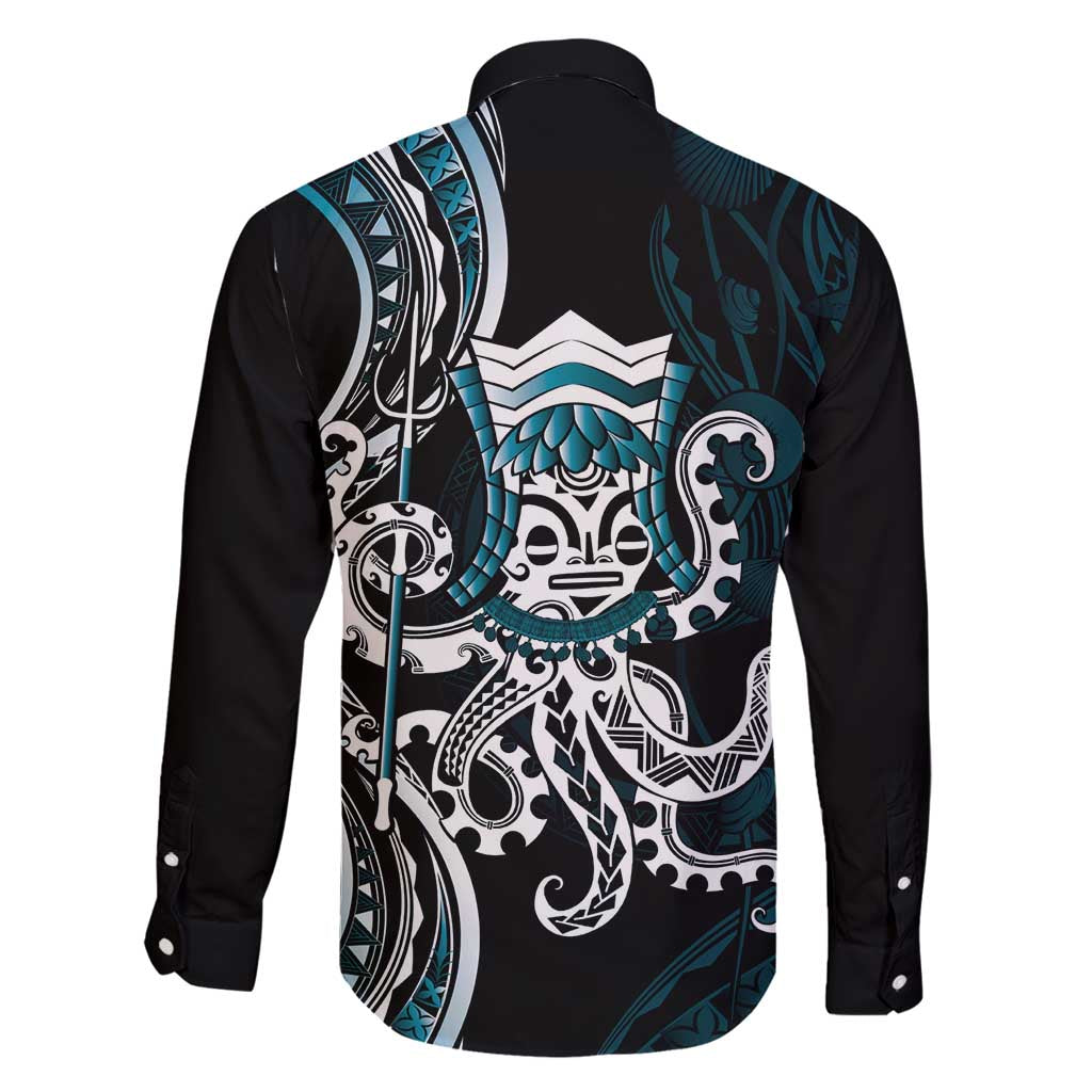 Turquoise Hawaii Kanaloa God Family Matching Mermaid Dress and Hawaiian Shirt Hawaiian Octopus LT14 - Polynesian Pride