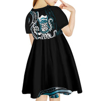 Turquoise Hawaii Kanaloa God Kid Short Sleeve Dress Hawaiian Octopus LT14 - Polynesian Pride