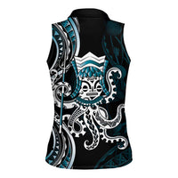 Turquoise Hawaii Kanaloa God Women Sleeveless Polo Shirt Hawaiian Octopus LT14 - Polynesian Pride