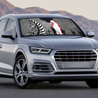 New Zealand ANZAC Day Auto Sun Shade 25th April Silver Fern With Poppy LT14 - Polynesian Pride