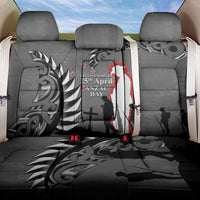New Zealand ANZAC Day Back Car Seat Cover 25th April Silver Fern With Poppy LT14 One Size Gray - Polynesian Pride