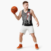 New Zealand ANZAC Day Basketball Jersey 25th April Silver Fern With Poppy LT14 - Polynesian Pride