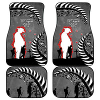 New Zealand ANZAC Day Car Mats 25th April Silver Fern With Poppy LT14 - Polynesian Pride