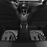 New Zealand ANZAC Day Car Mats 25th April Silver Fern With Poppy LT14 Set 2pcs - Back Gray - Polynesian Pride