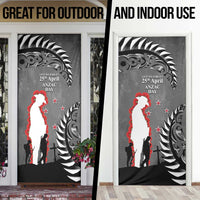 New Zealand ANZAC Day Door Cover 25th April Silver Fern With Poppy LT14 - Polynesian Pride