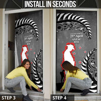 New Zealand ANZAC Day Door Cover 25th April Silver Fern With Poppy LT14 - Polynesian Pride