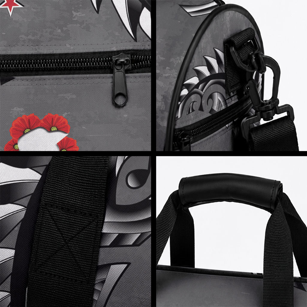 New Zealand ANZAC Day Duffle Bag 25th April Silver Fern With Poppy