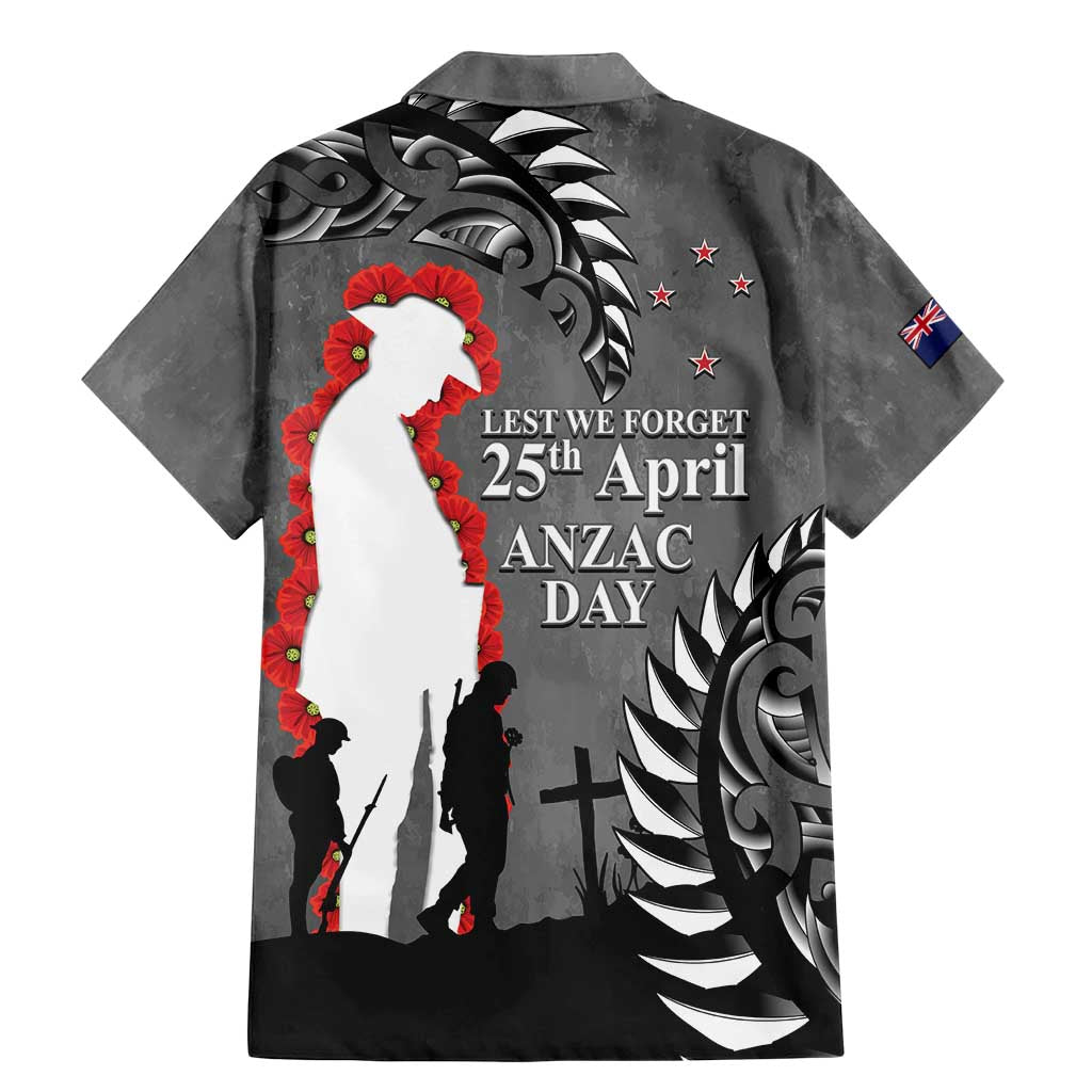 New Zealand ANZAC Day Family Matching Mermaid Dress and Hawaiian Shirt 25th April Silver Fern With Poppy LT14 - Polynesian Pride