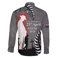 New Zealand ANZAC Day Family Matching Mermaid Dress and Hawaiian Shirt 25th April Silver Fern With Poppy LT14 - Polynesian Pride