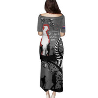 New Zealand ANZAC Day Family Matching Puletasi and Hawaiian Shirt 25th April Silver Fern With Poppy LT14 - Polynesian Pride
