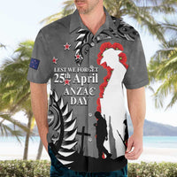 New Zealand ANZAC Day Hawaiian Shirt 25th April Silver Fern With Poppy LT14 - Polynesian Pride