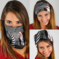 New Zealand ANZAC Day Neck Gaiter 25th April Silver Fern With Poppy LT14 - Polynesian Pride
