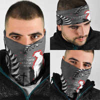 New Zealand ANZAC Day Neck Gaiter 25th April Silver Fern With Poppy LT14 - Polynesian Pride