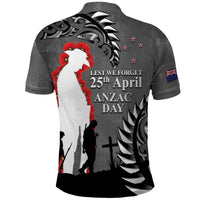New Zealand ANZAC Day Polo Shirt 25th April Silver Fern With Poppy LT14 - Polynesian Pride