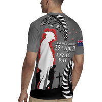 New Zealand ANZAC Day Rugby Jersey - 25th April Silver Fern With Poppy LT14 - Polynesian Pride