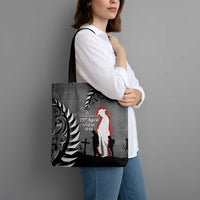 New Zealand ANZAC Day Tote Bag 25th April Silver Fern With Poppy LT14 - Polynesian Pride