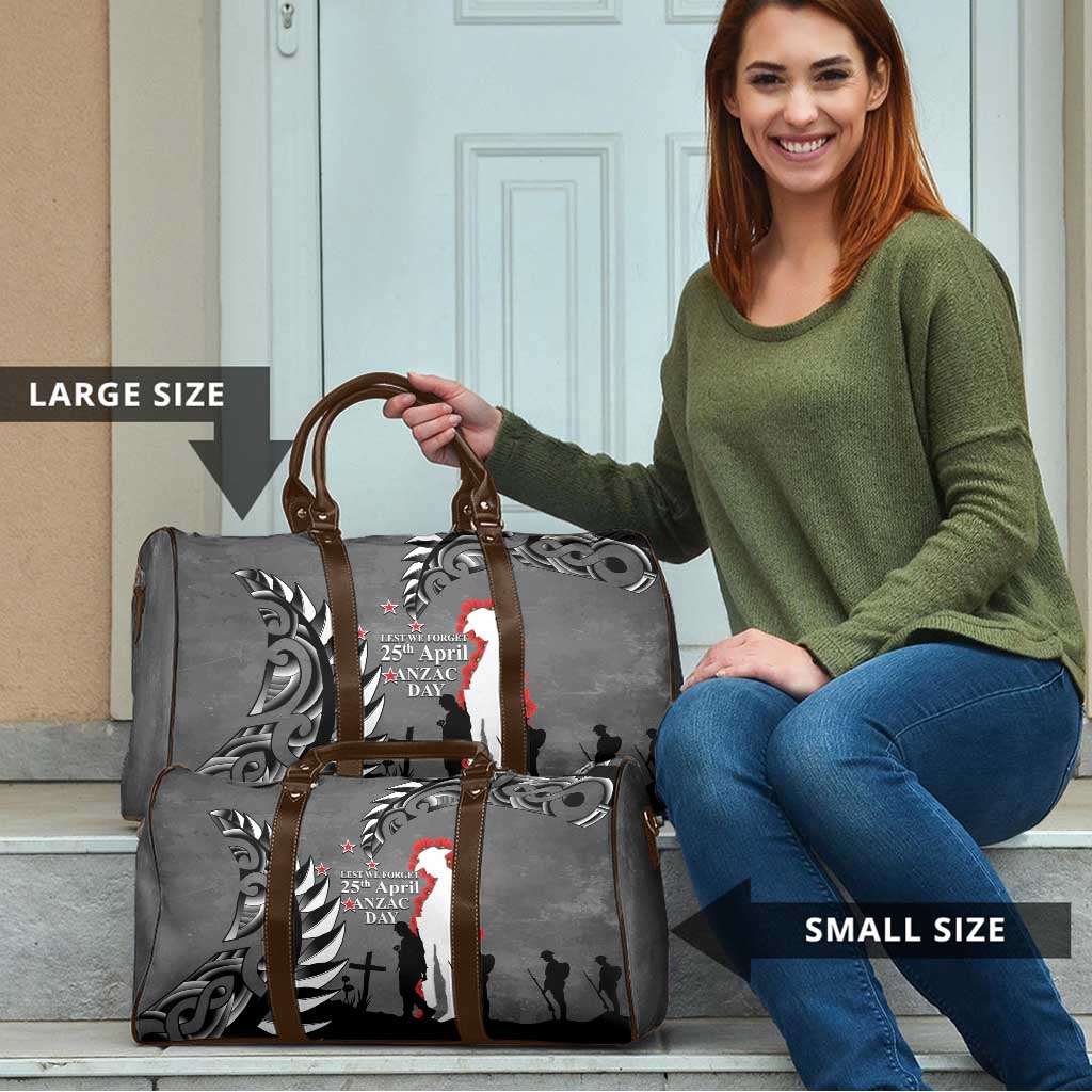 New Zealand ANZAC Day Travel Bag 25th April Silver Fern With Poppy LT14 - Polynesian Pride