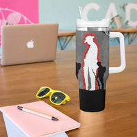 New Zealand ANZAC Day Tumbler With Handle 25th April Silver Fern With Poppy LT14 - Polynesian Pride