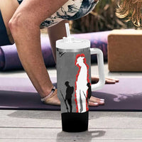 New Zealand ANZAC Day Tumbler With Handle 25th April Silver Fern With Poppy LT14 - Polynesian Pride