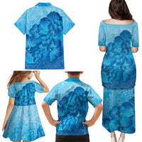 Aloha Hawaii Molokai Island Family Matching Puletasi and Hawaiian Shirt Hibiscus Tribal Honu Hawaiian Tattoo LT14 - Polynesian Pride