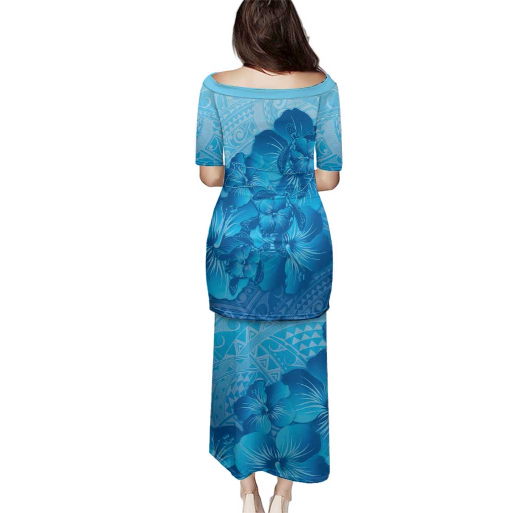 Aloha Hawaii Molokai Island Family Matching Puletasi and Hawaiian Shirt Hibiscus Tribal Honu Hawaiian Tattoo LT14 - Polynesian Pride