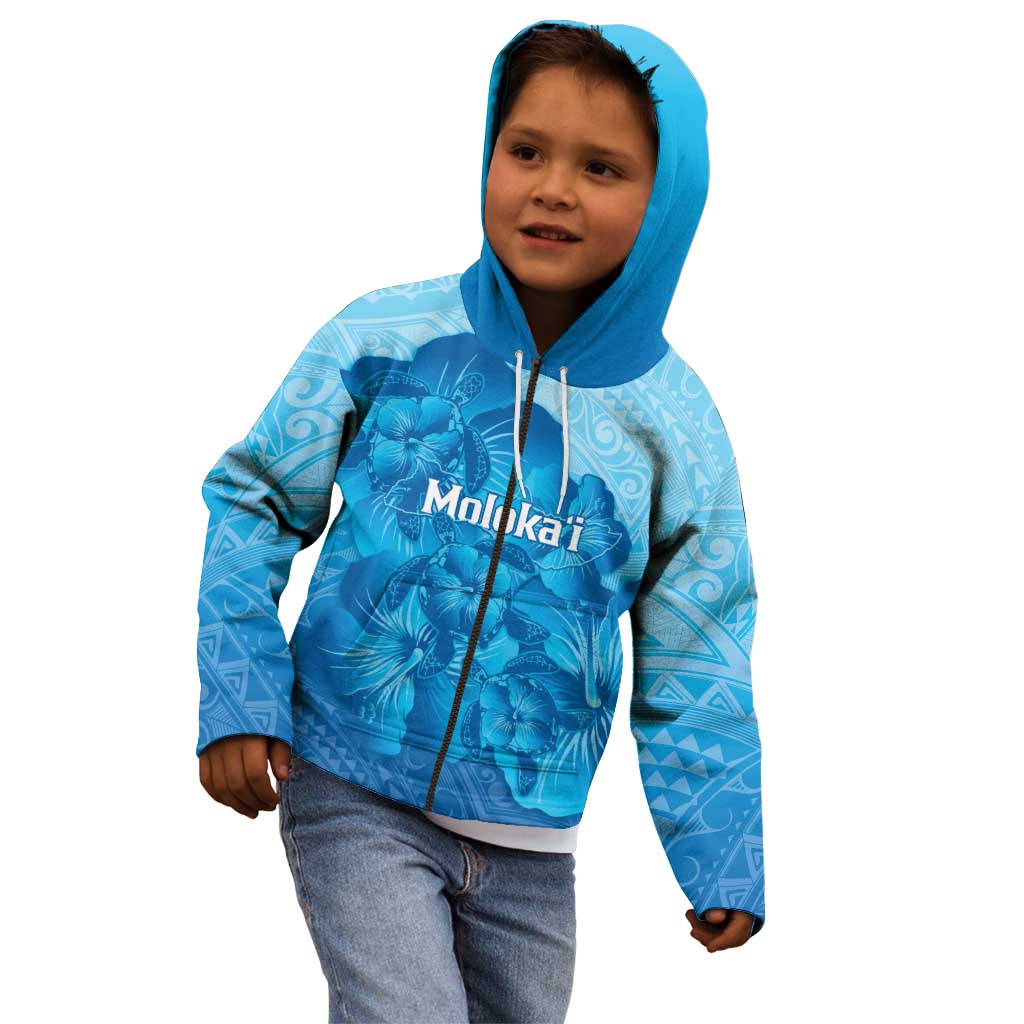 Aloha Hawaii Molokai Island Kid Hoodie Hibiscus Tribal Honu Hawaiian Tattoo LT14 - Polynesian Pride