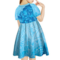 Aloha Hawaii Molokai Island Kid Short Sleeve Dress Hibiscus Tribal Honu Hawaiian Tattoo LT14 - Polynesian Pride