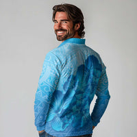 Aloha Hawaii Molokai Island Long Sleeve Polo Shirt Hibiscus Tribal Honu Hawaiian Tattoo LT14 - Polynesian Pride